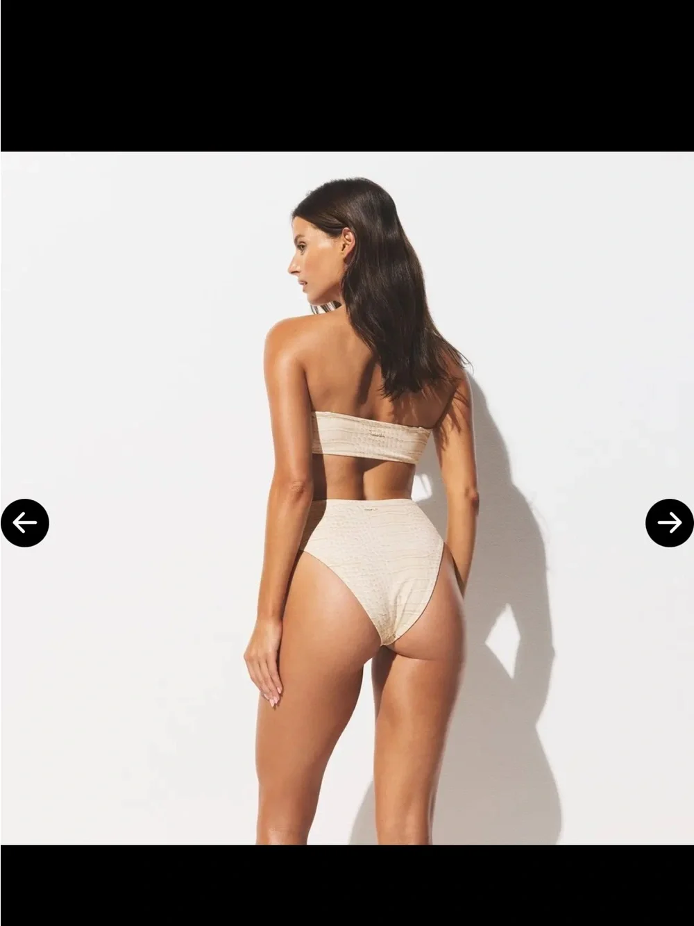 SKIMS Cream Textured Croc-Embossed Bikini Set